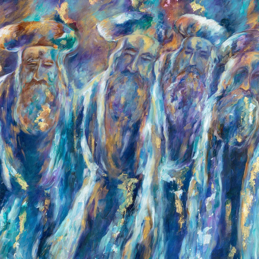 ציור מקורי – הרבי והחסידים